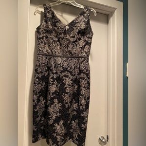 Black and silver formal dress for any festive/ holiday party. Made in USA
